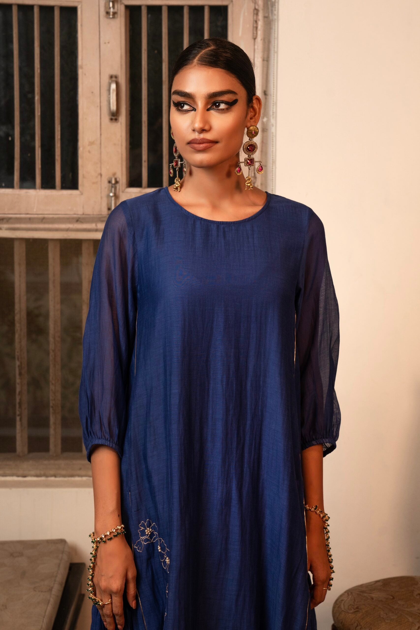 Phool Baag Dress- mayur Neela