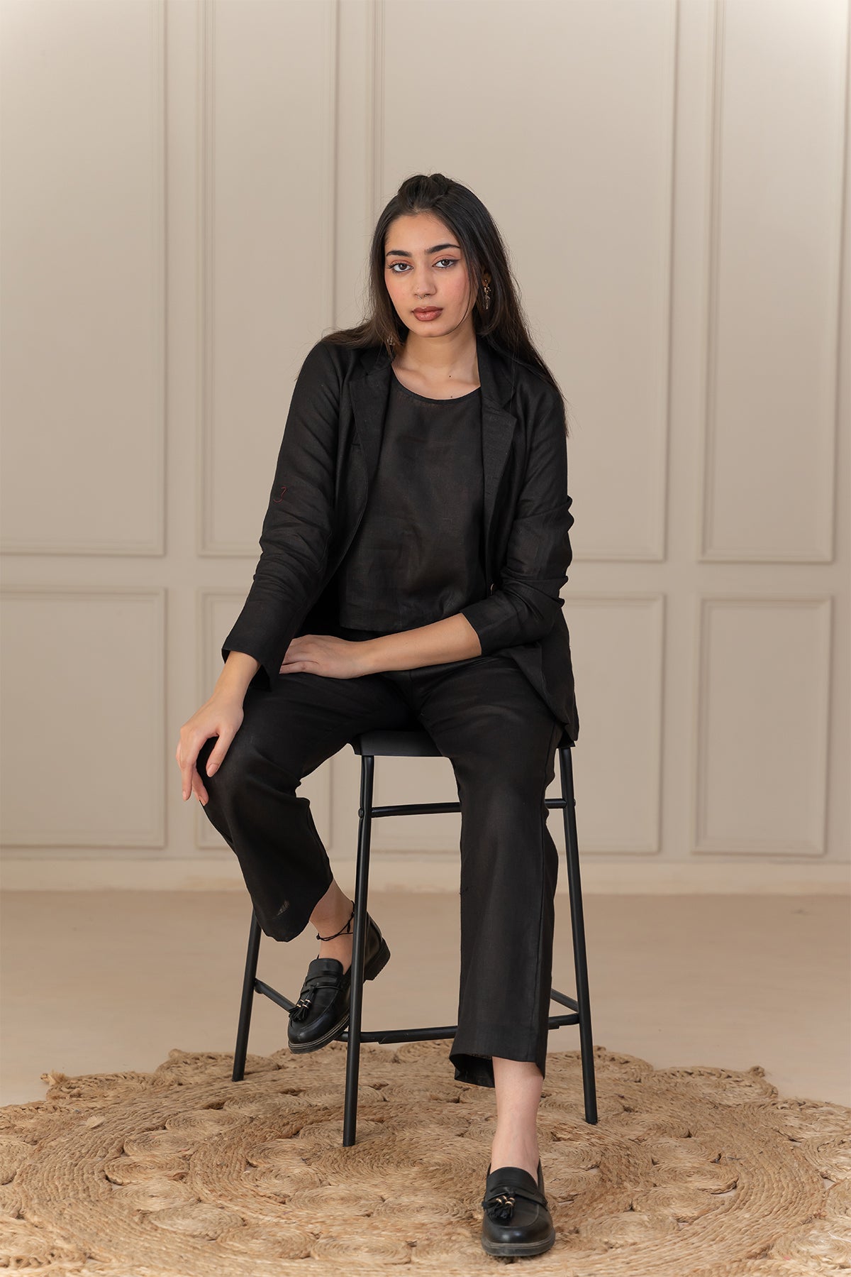 Diane Linen Jacket - Black