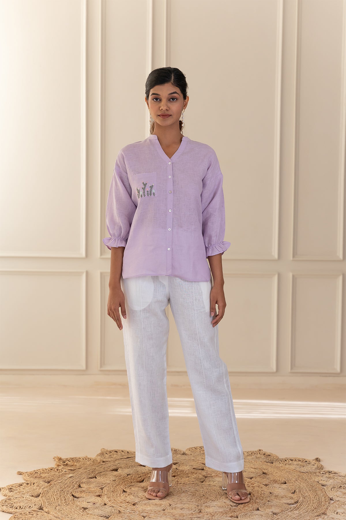 EMMA LINEN SHIRT - Lilac