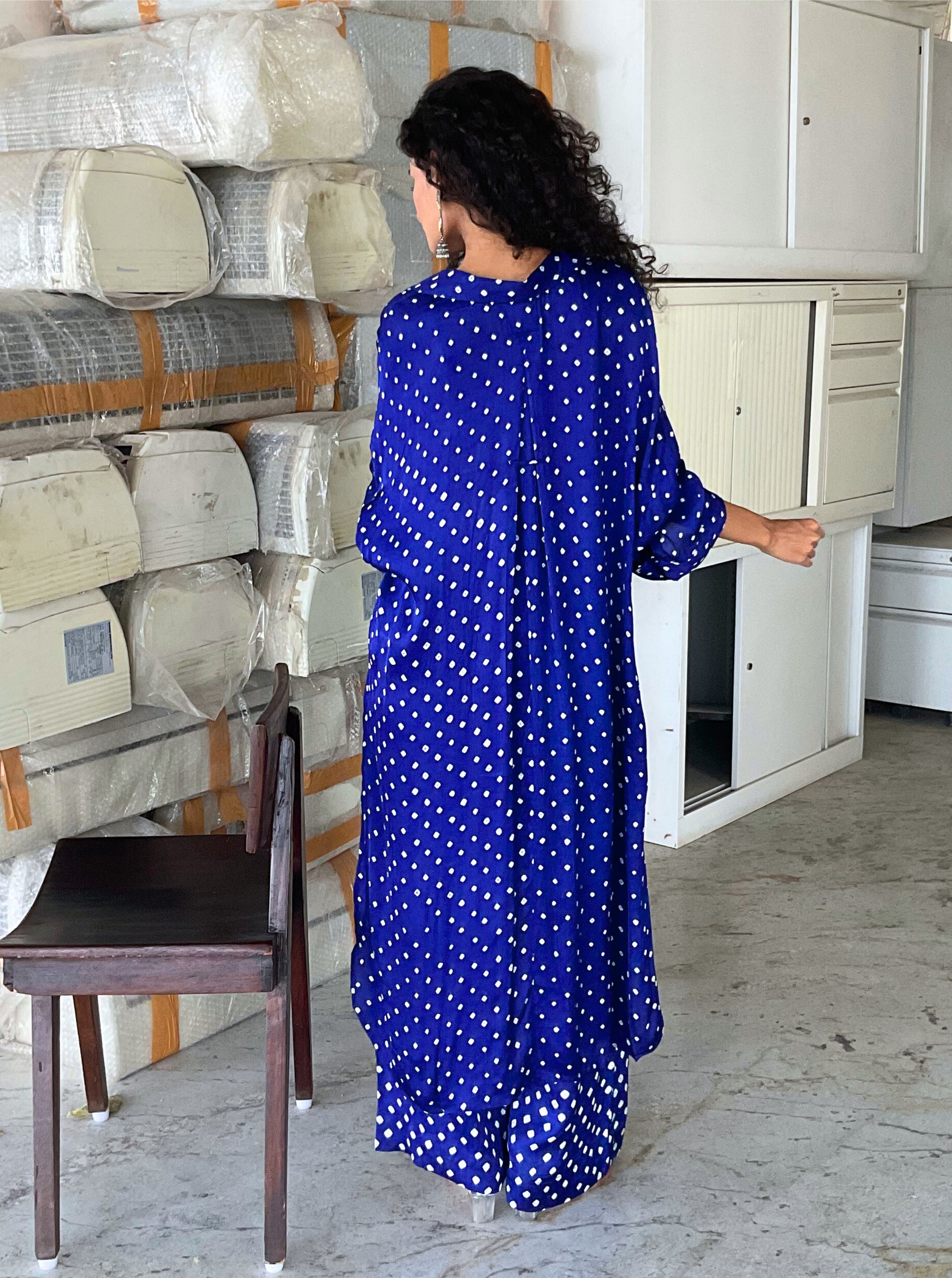 Blue Bandhani Kurta Set