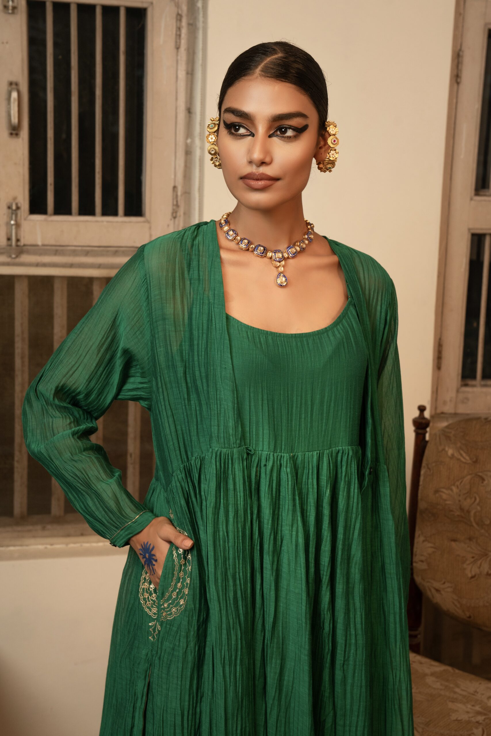 Saanjh Dress- chatak "Hara"