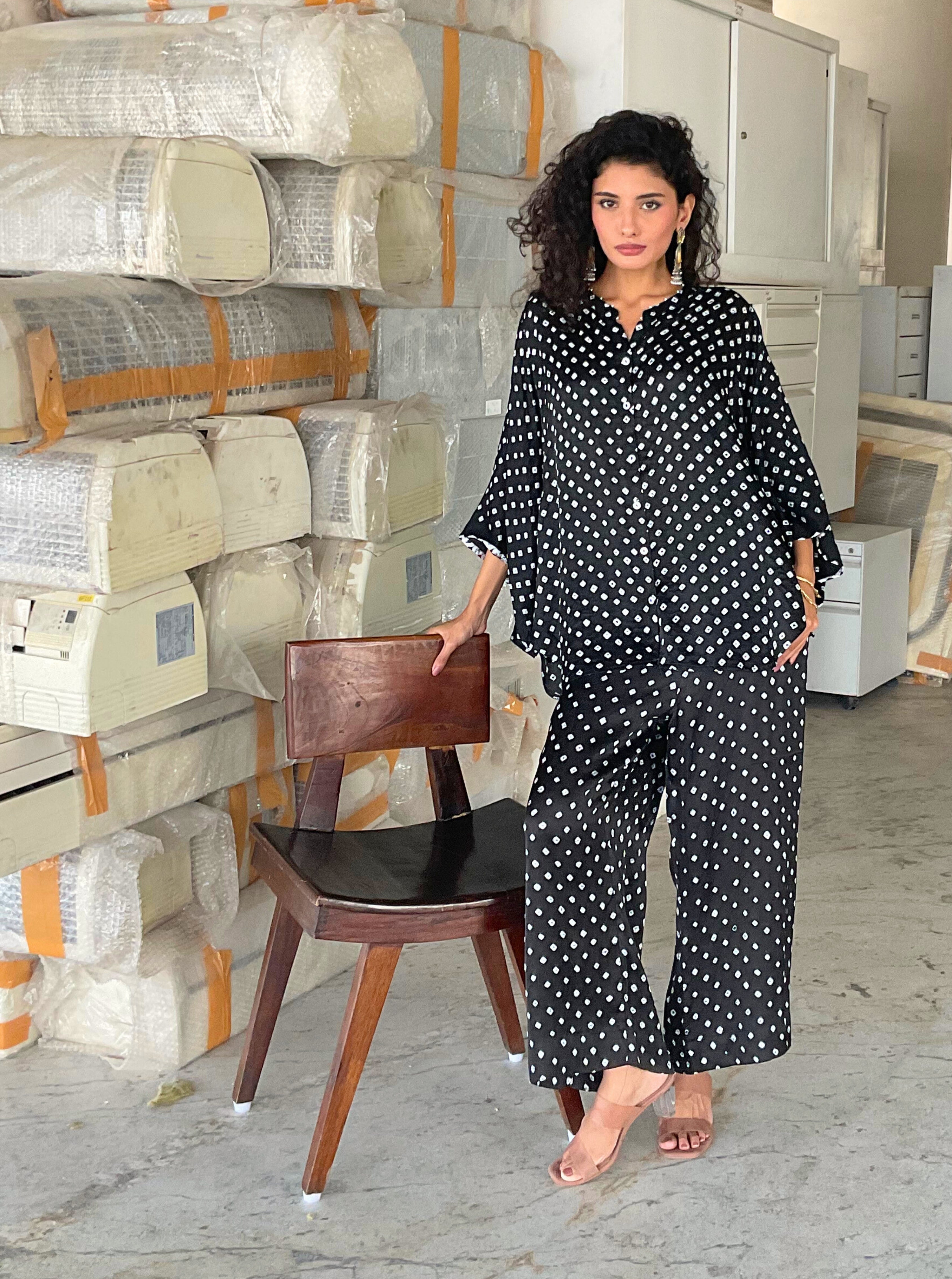 Black bandhani Shirt & pant set