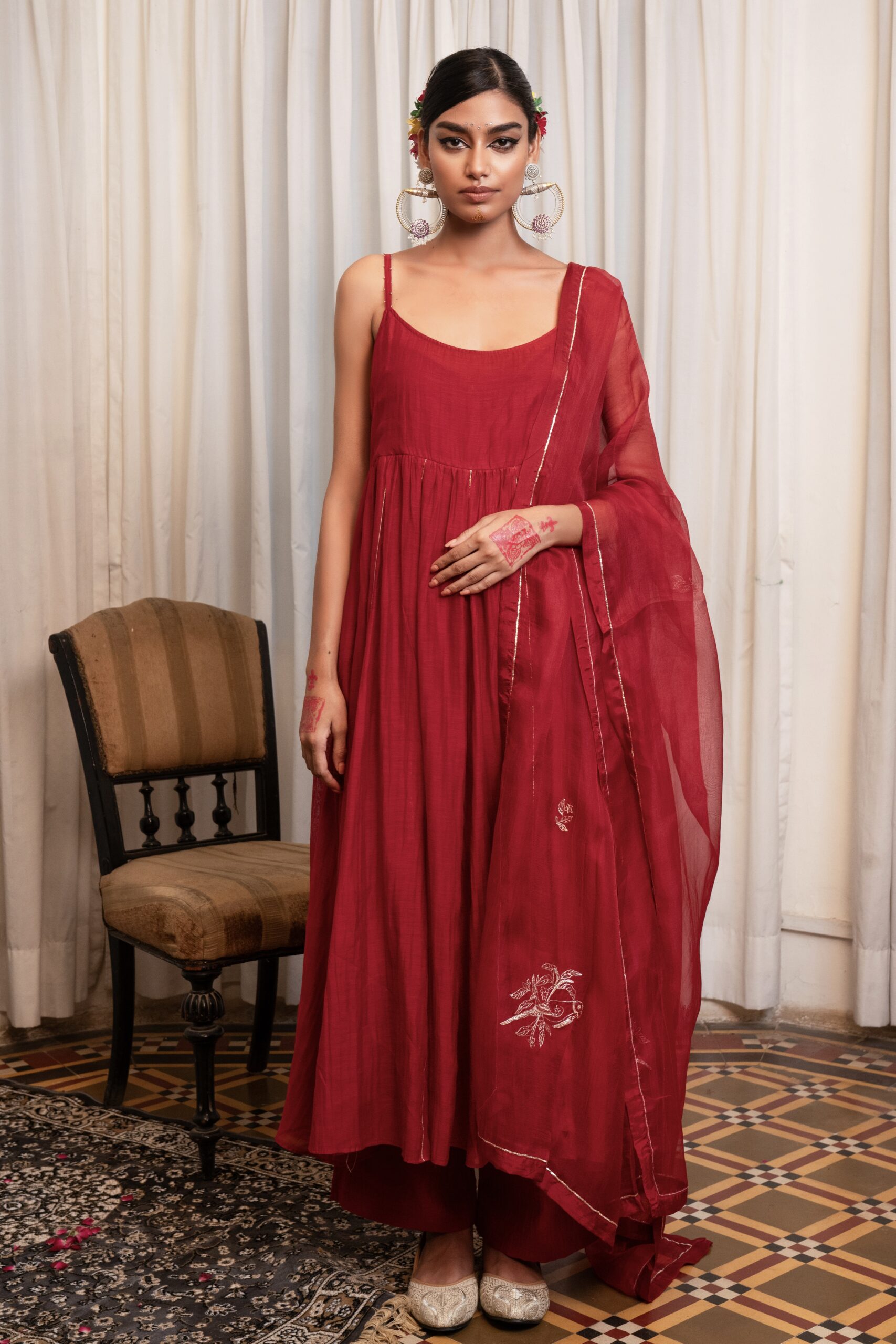 Saanjh Kurta set - sindhoori "laal"