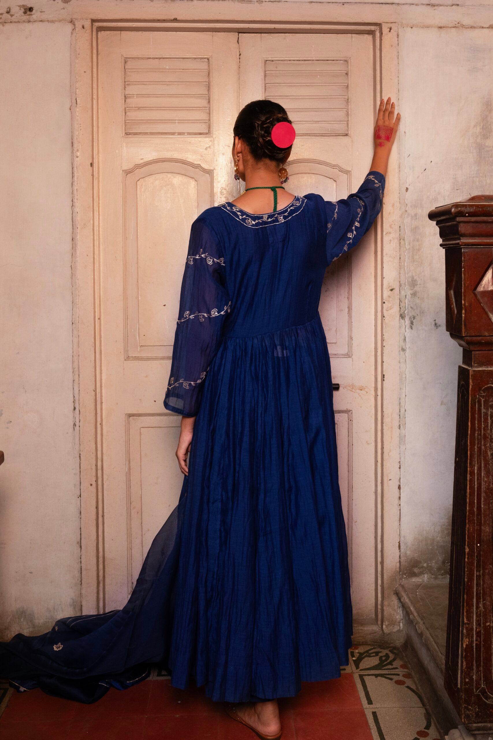 Lehariya Angarkha set - Mayur "Neela"