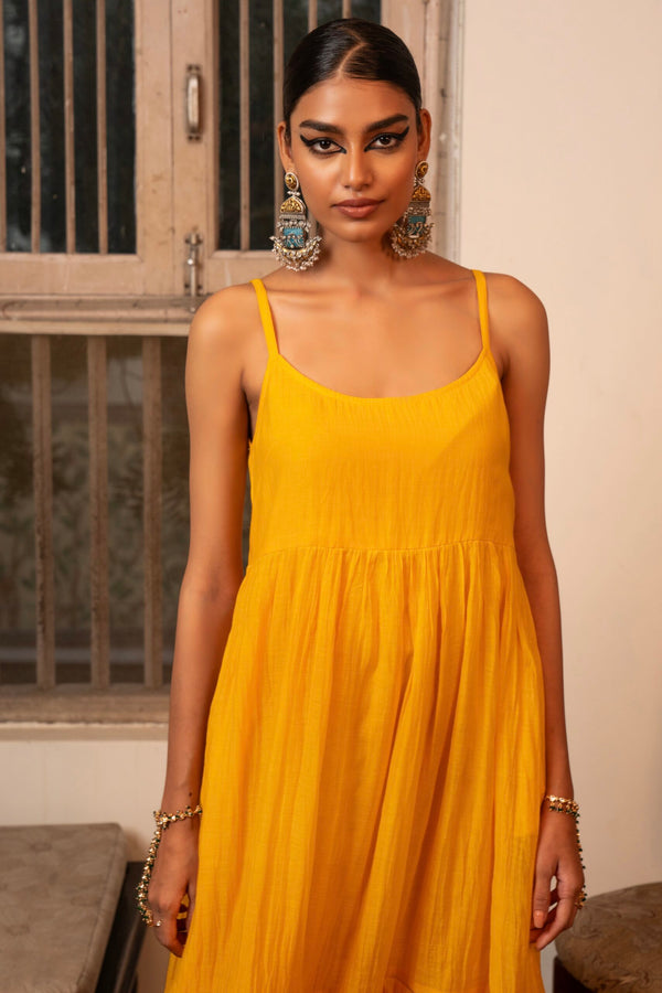 Moti Gudhal Dress - Kesariya peela