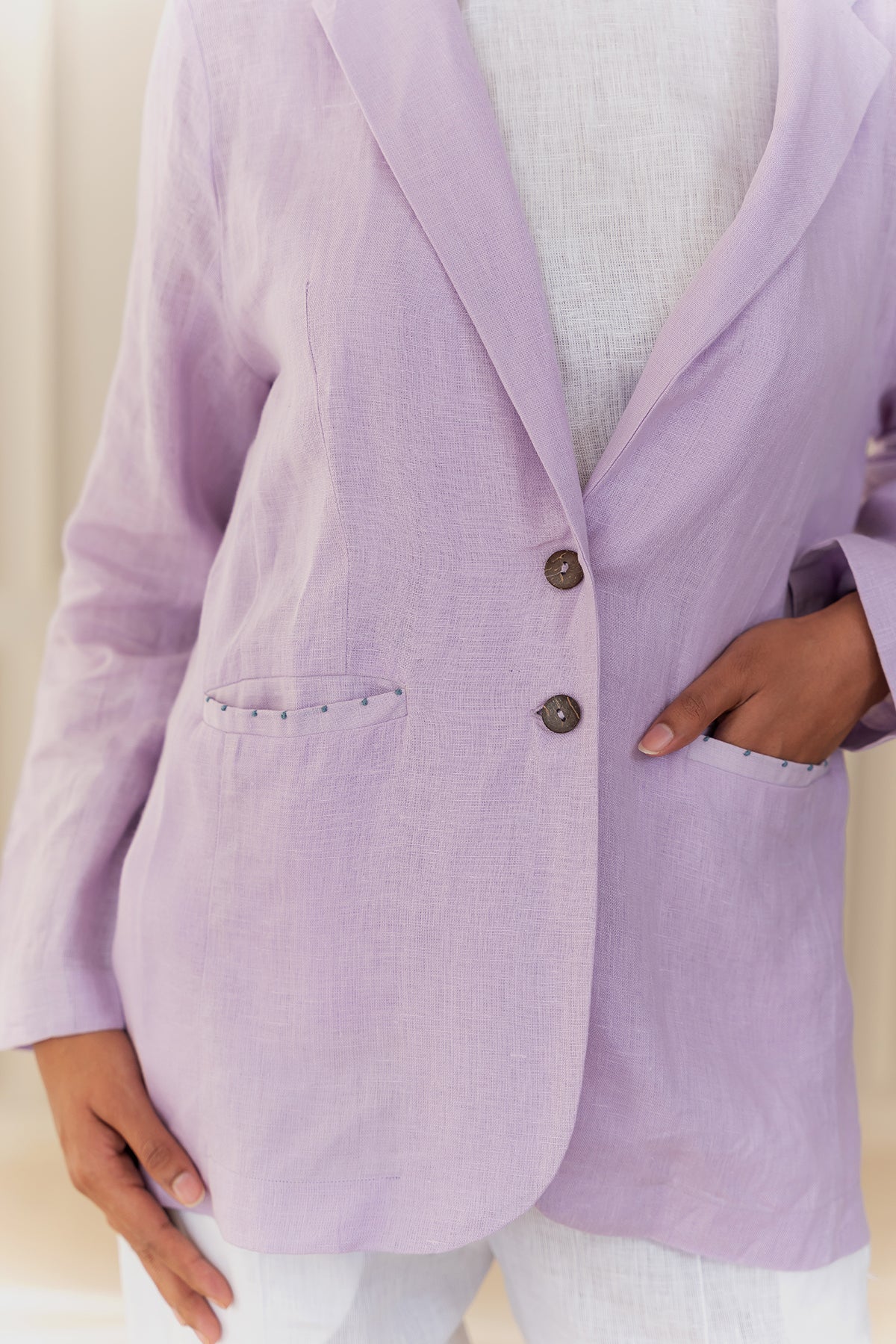 DIANE LINEN JACKET - Lilac