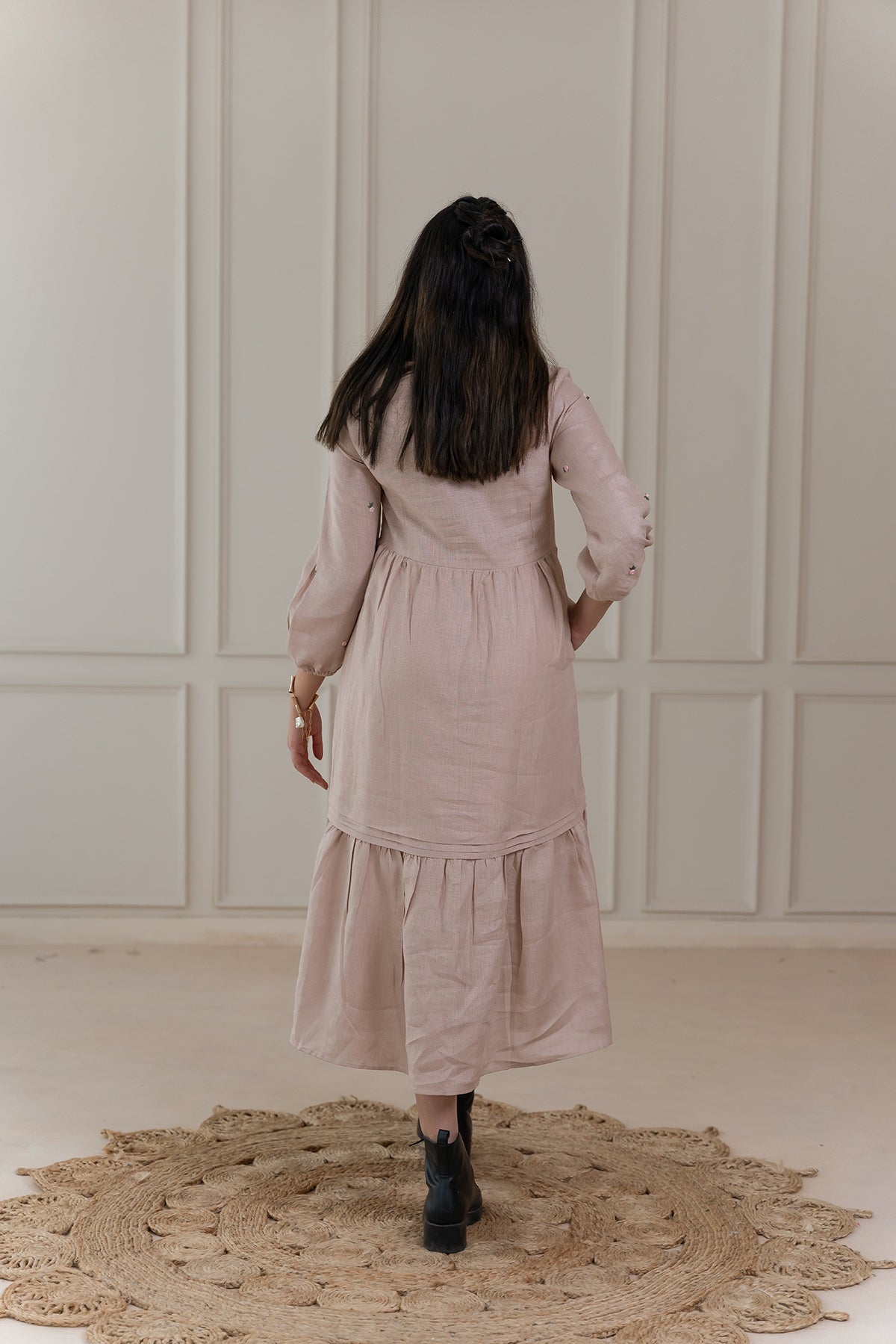 EVA LINEN DRESS - Beige