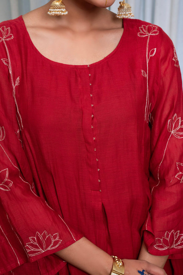 Laal Kamal kurta set - sindhoori "laal"