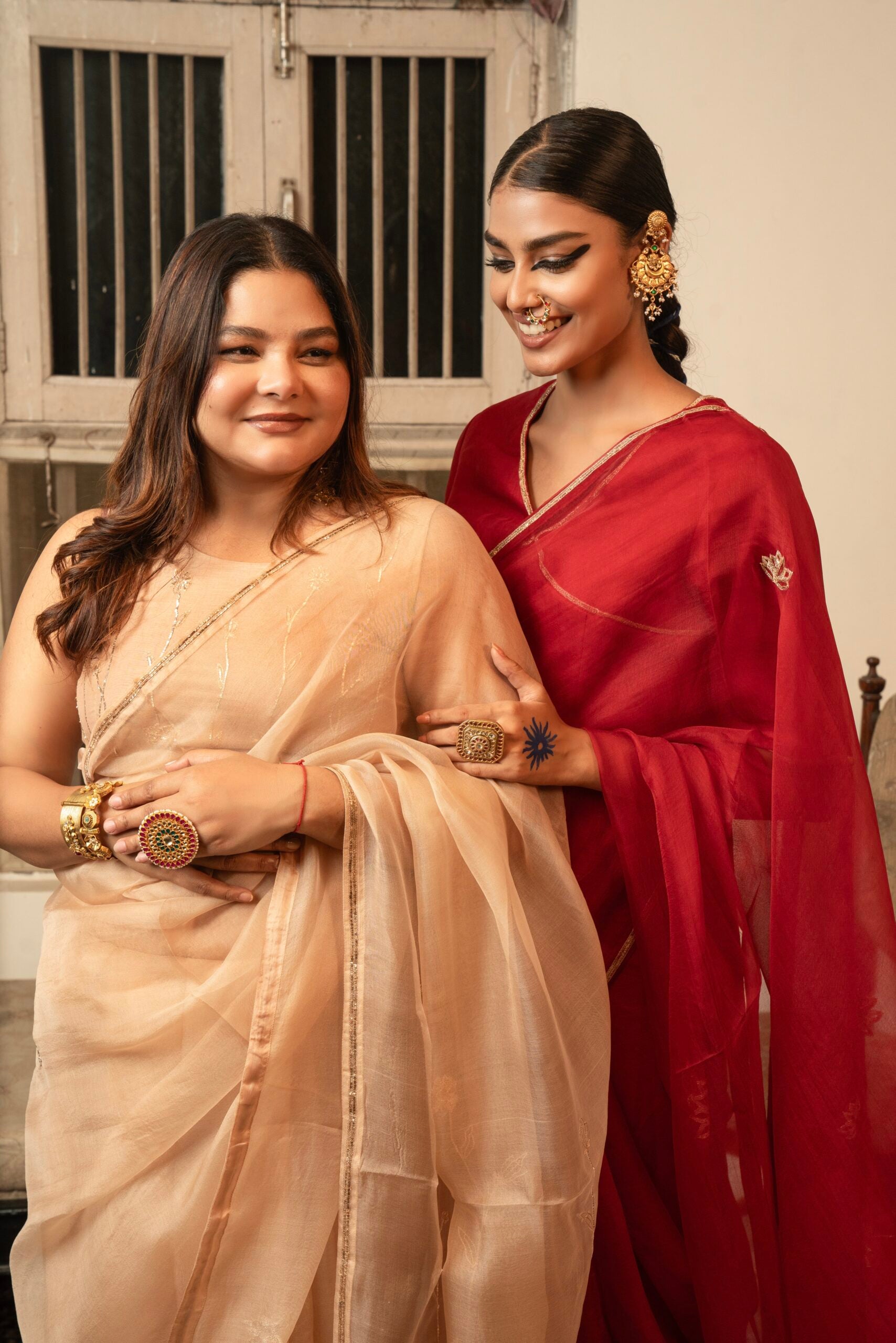 Swarn Kamal Saree - sindhoori laal