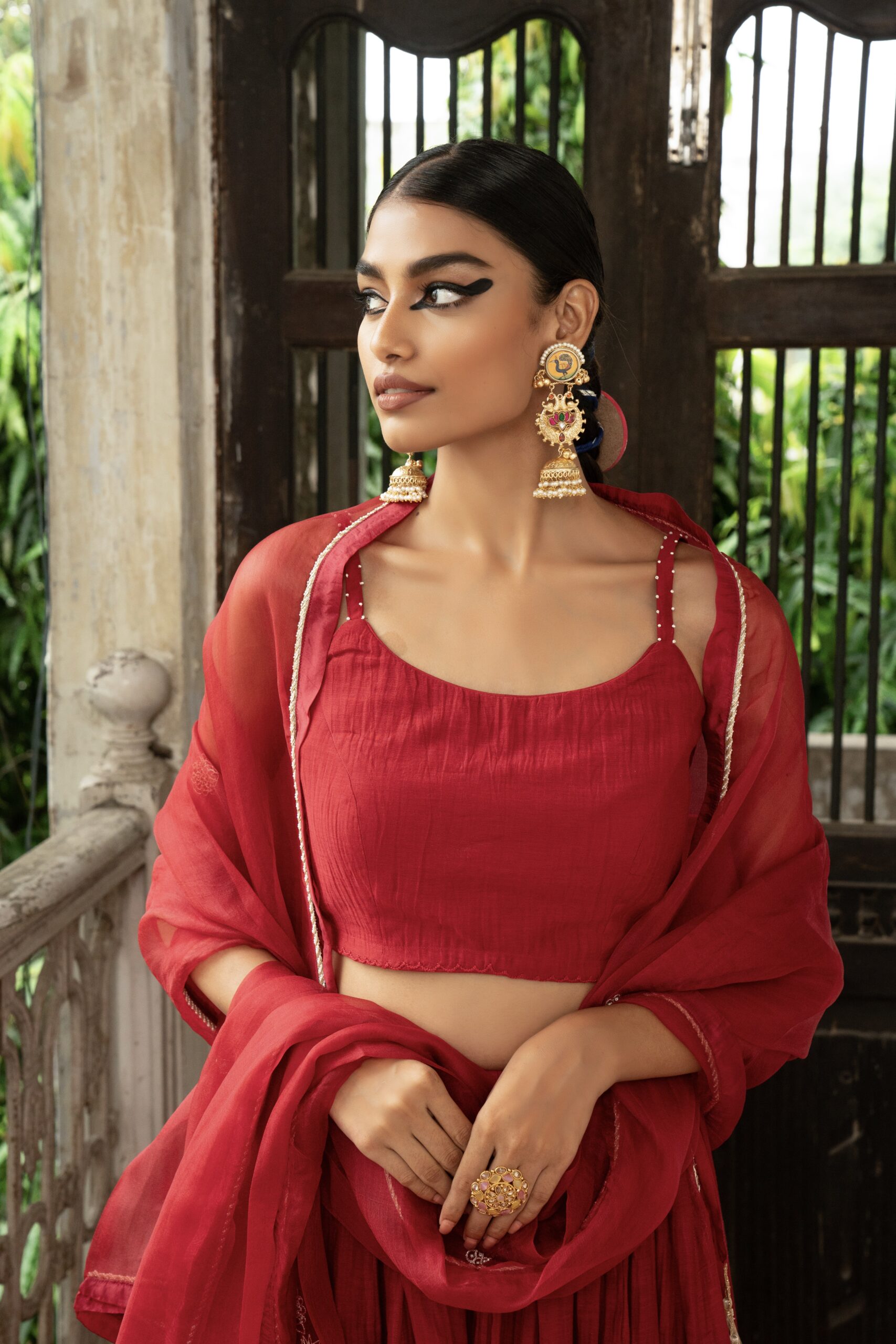 Ghoomar Lehenga - sindhoori Laal