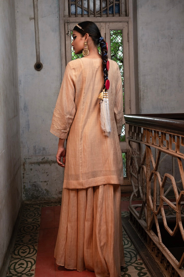 Moti Mala Sharara Kurta set - swarn "beige"