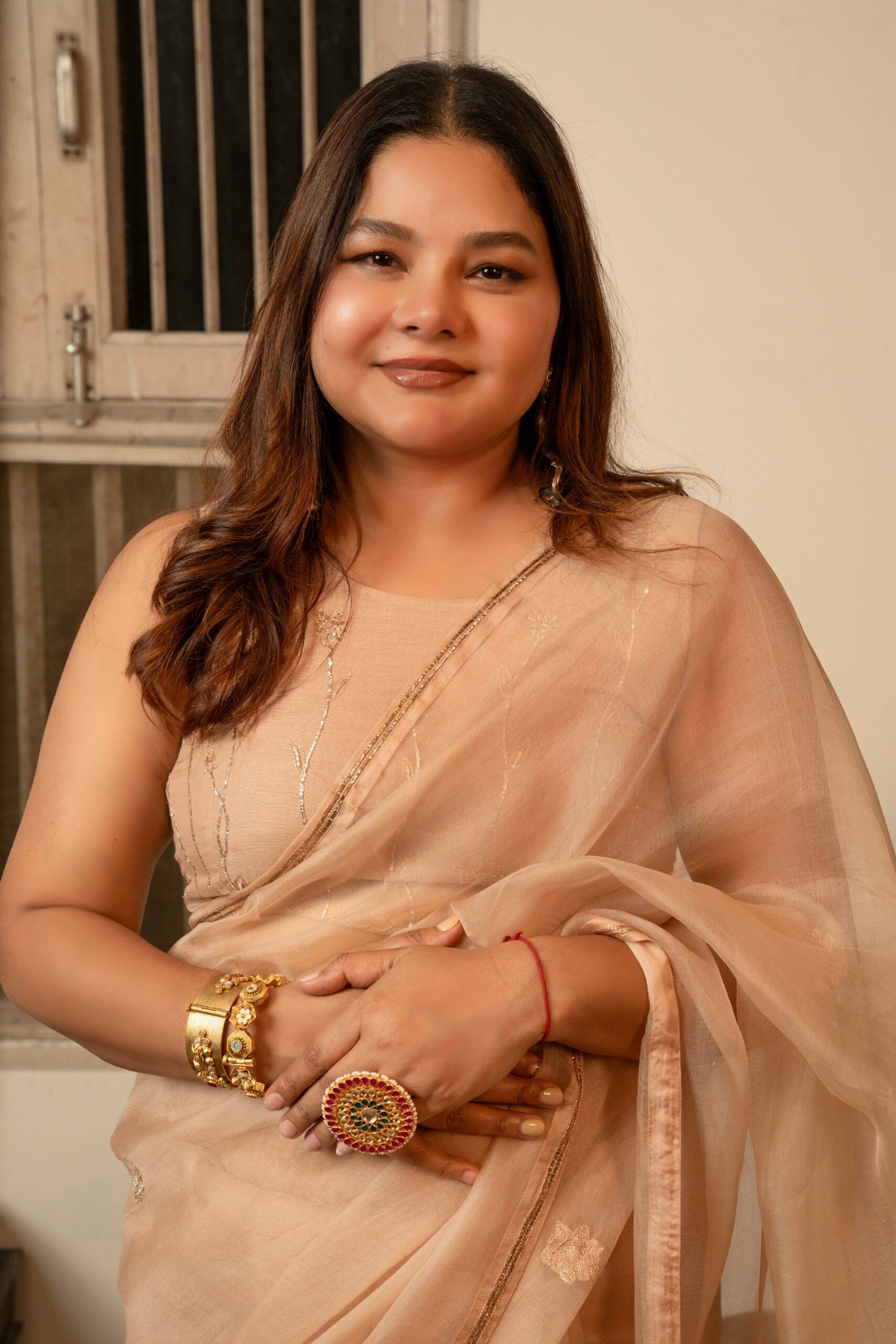 "Gulaab Baag " Saree - swarn "beige"