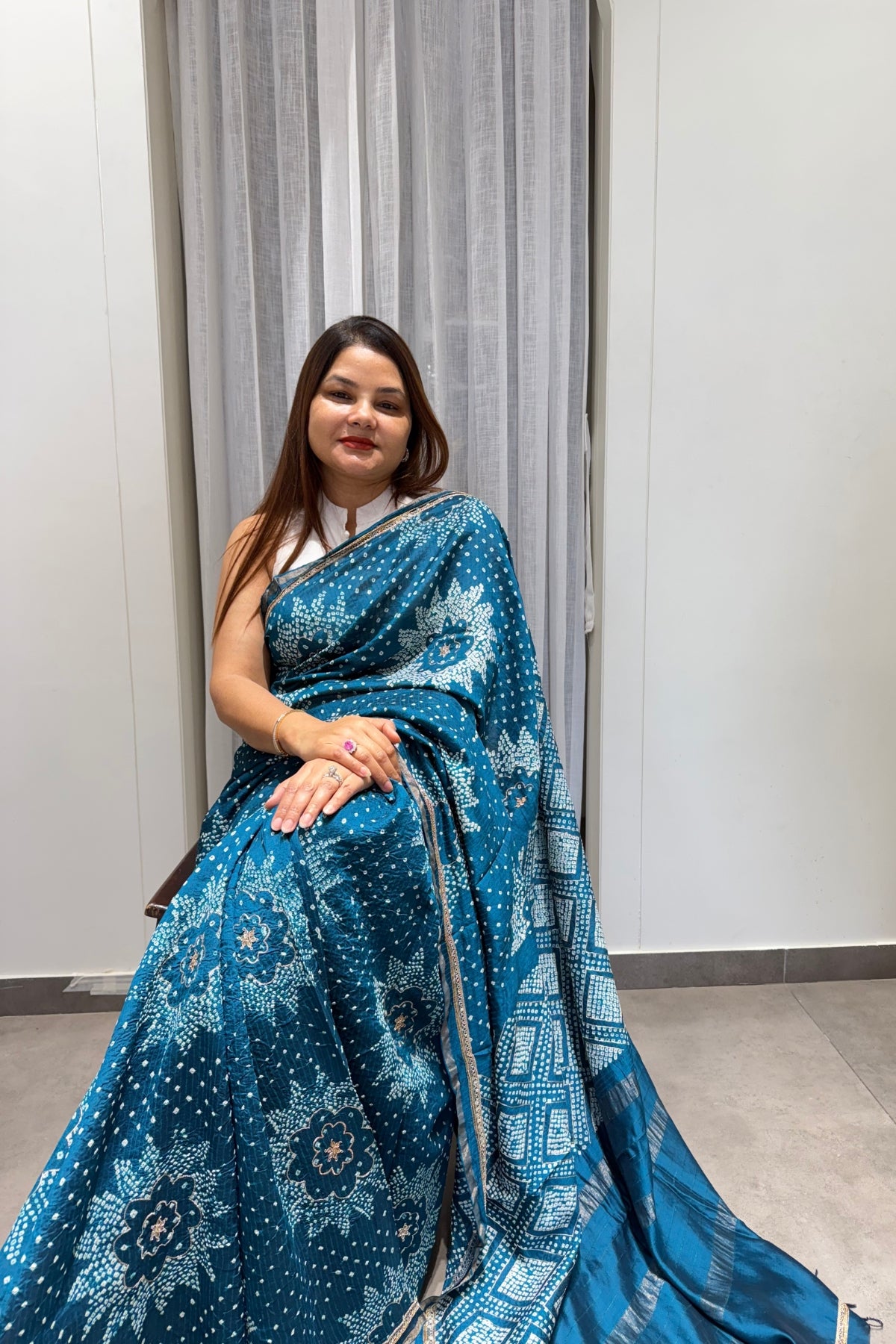Neelanjali Bandhani Saree