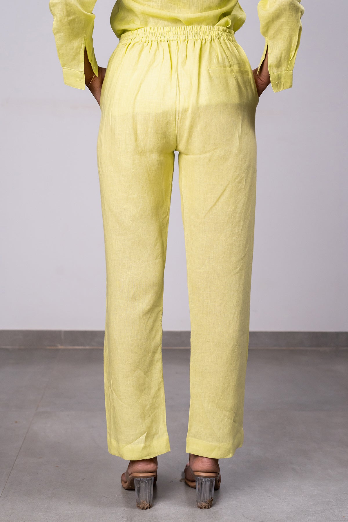 Alan Linen Tucks Pants – Lime