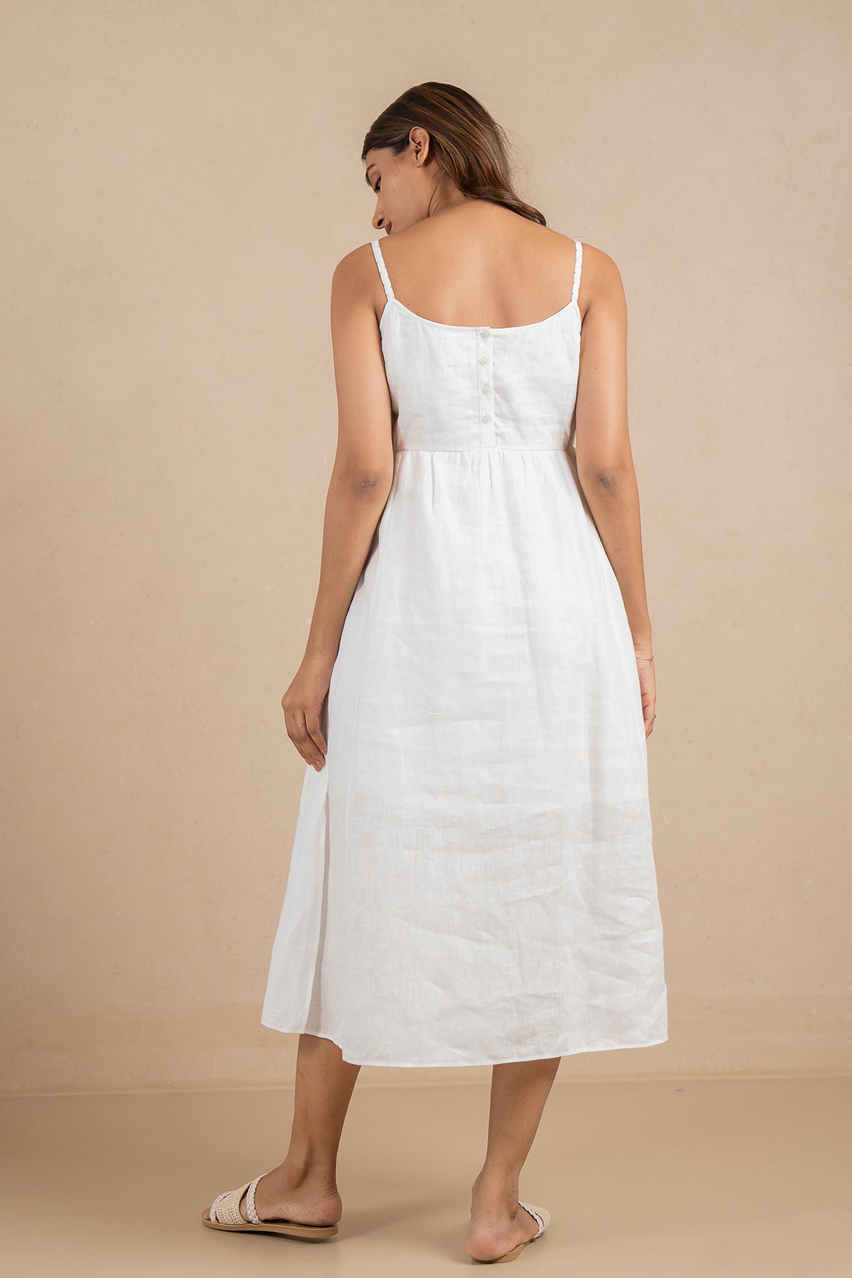 Alicia-Strap-Panel-Dress-with-pockets-Marble-White-