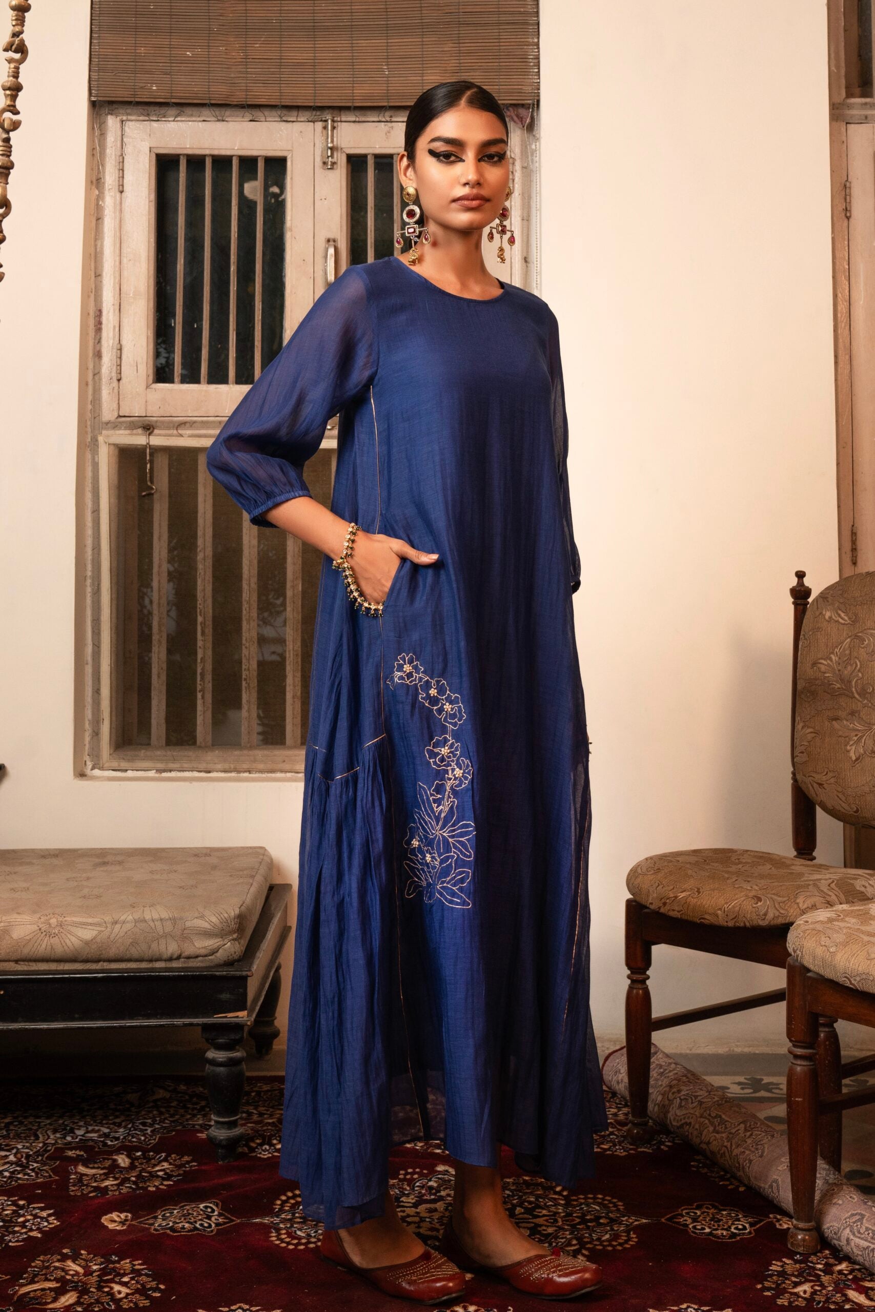 Phool Baag Dress- mayur Neela