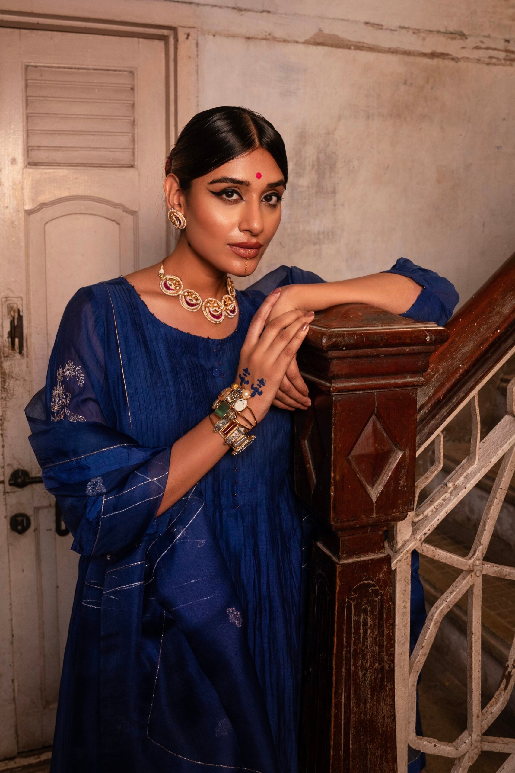 Morpankh kurta set - mayur "Neela"