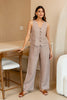 Barbara Linen Vest with welt pockets - Mud