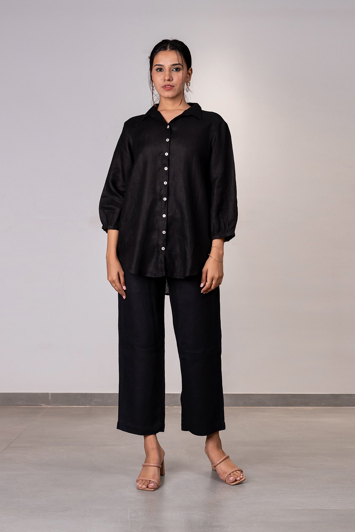 Beth Linen Shirt - Black