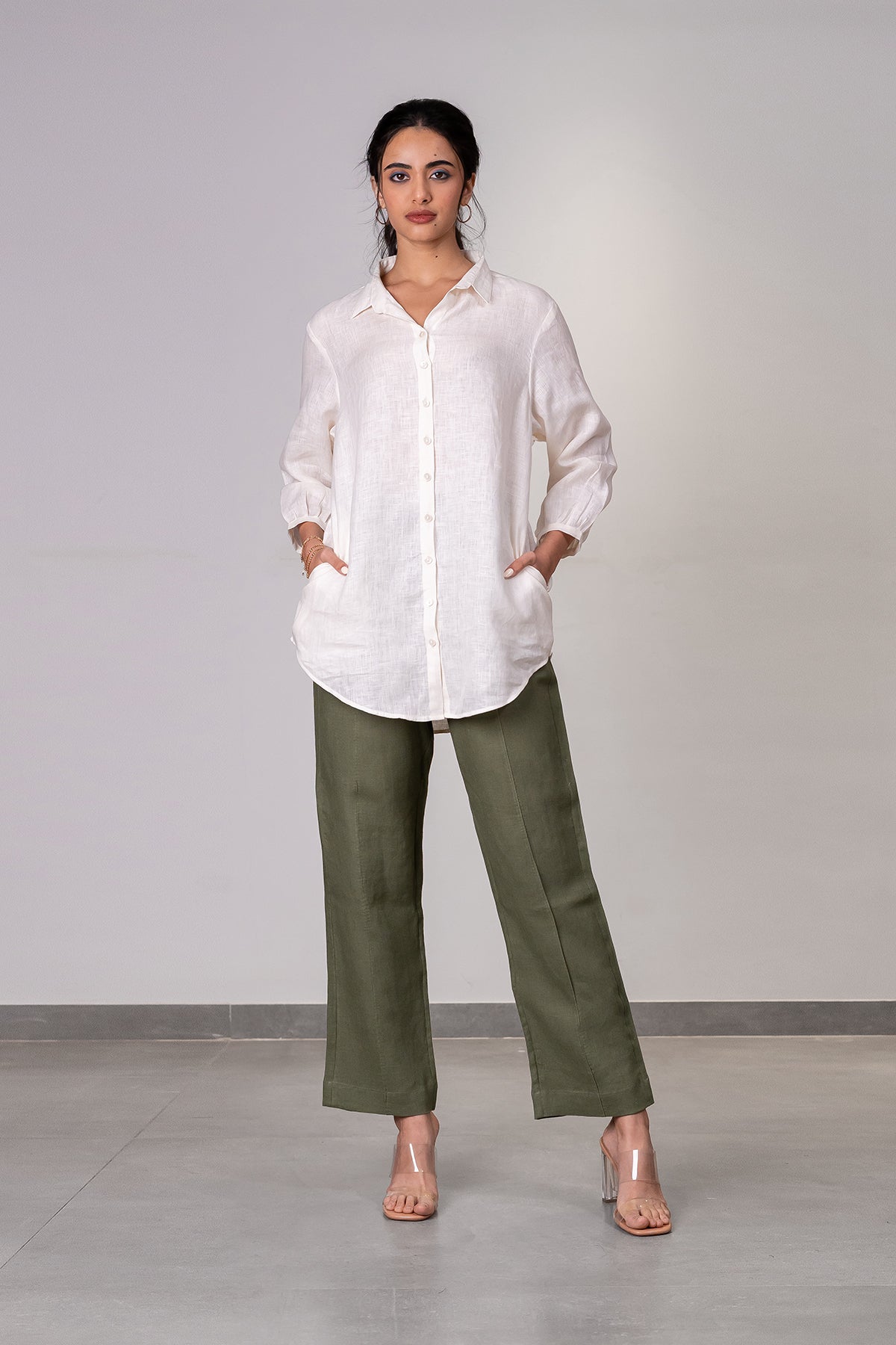 Beth Linen Shirt – Off White