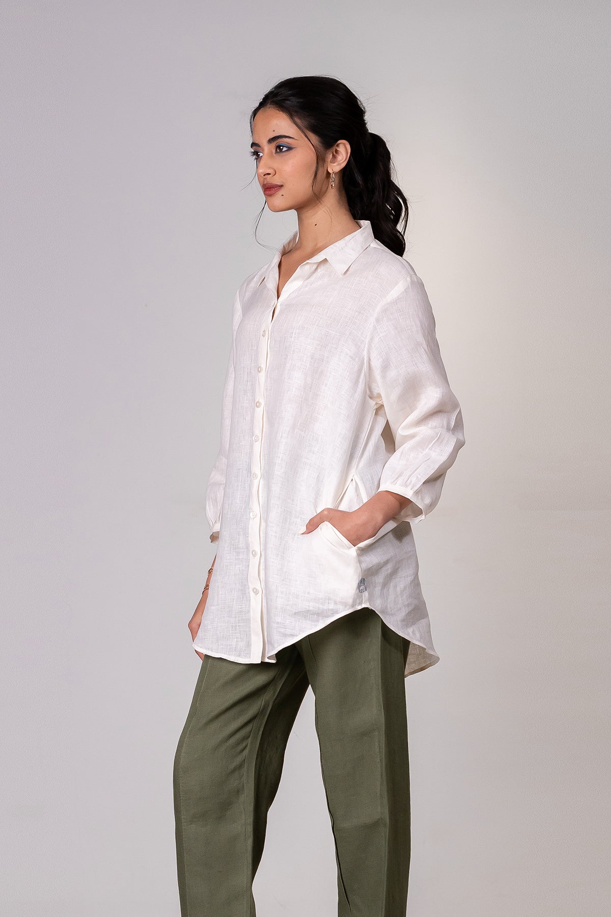 Beth Linen Shirt – Off White