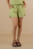 Bobby Linen Drawstring Shorts With Pockets- Algae Green
