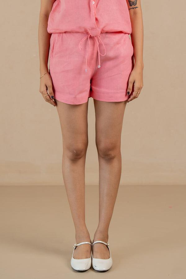 Bobby-Linen-Drawstring-Shorts-With-Pockets-Flamingo-Pink-