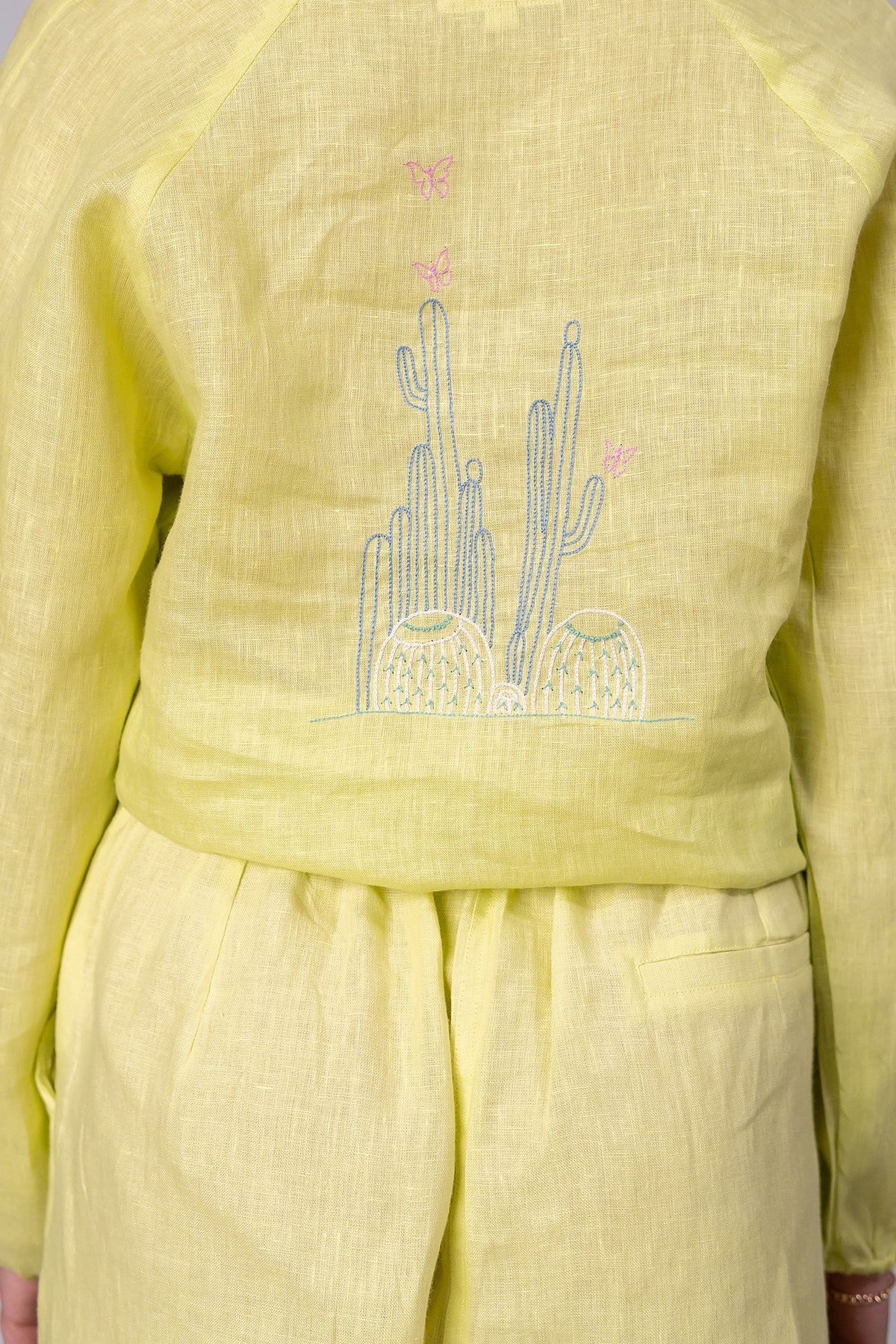 Bobby Linen Zipper Shorts With Pockets – Lime