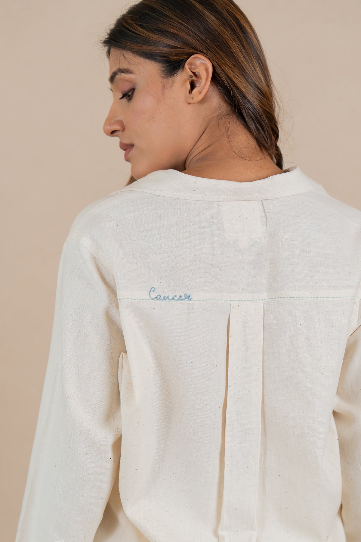 Cancer Kala Cotton Shirt - Off white