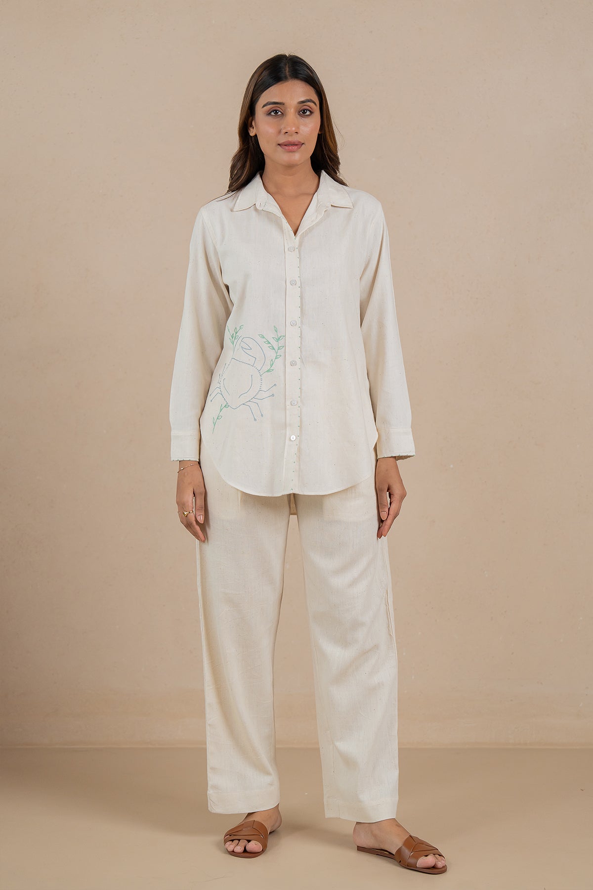 Cancer Kala Cotton Shirt - Off white