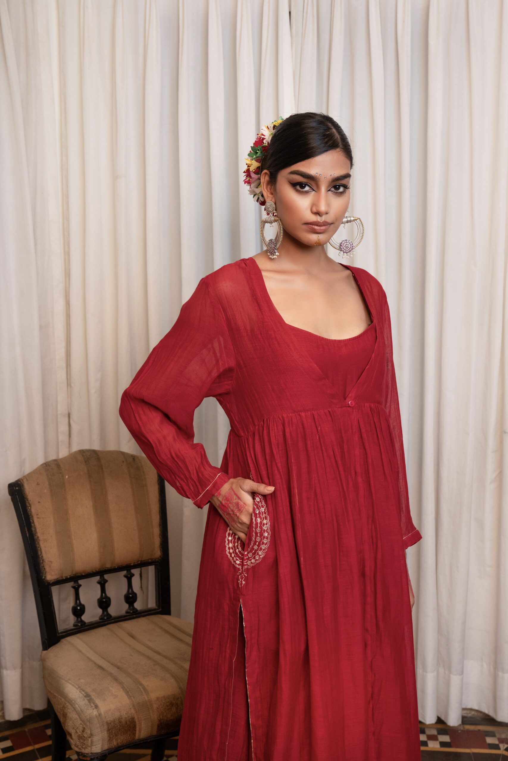 Saanjh Kurta set - sindhoori "laal"