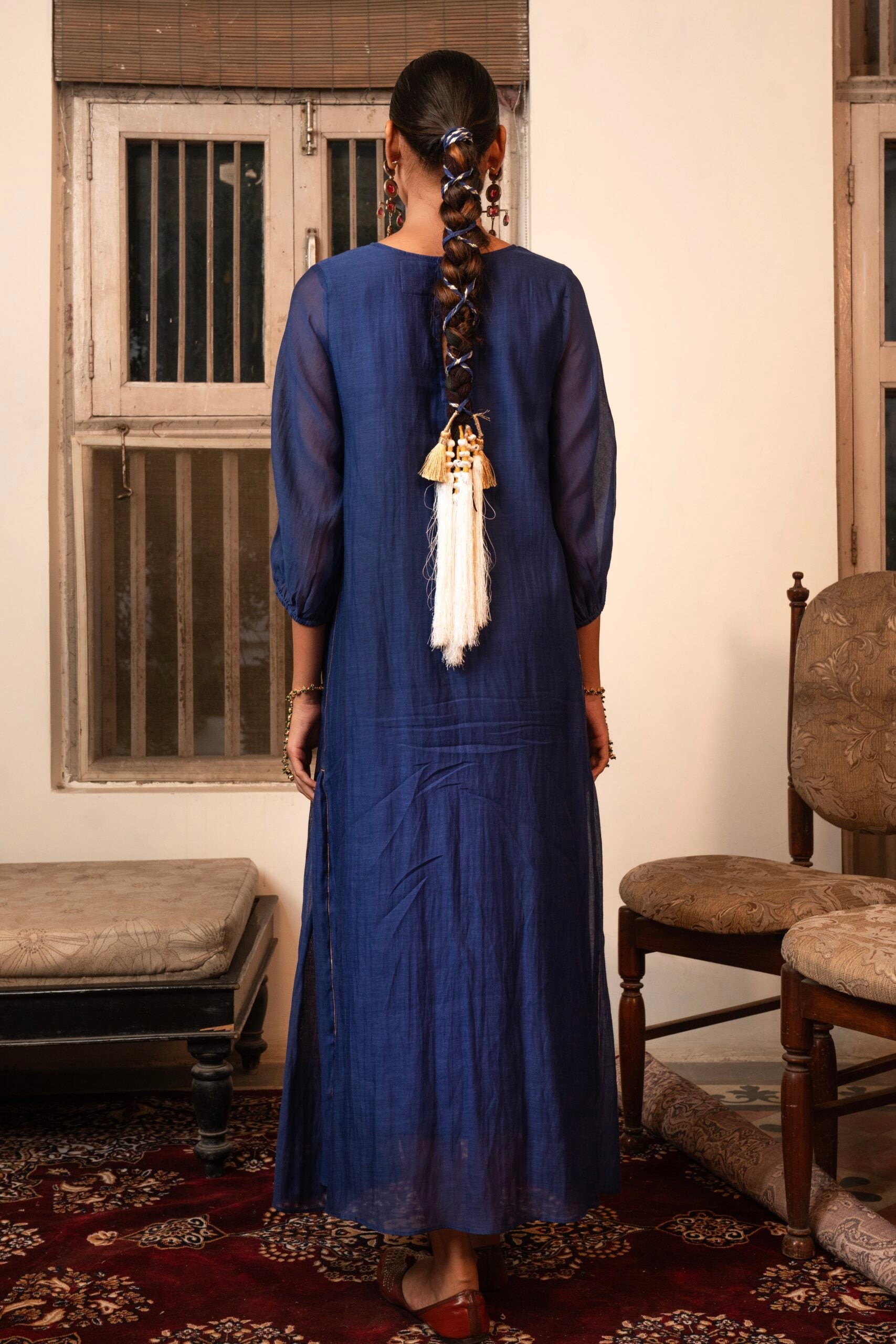 Phool Baag Dress- mayur Neela