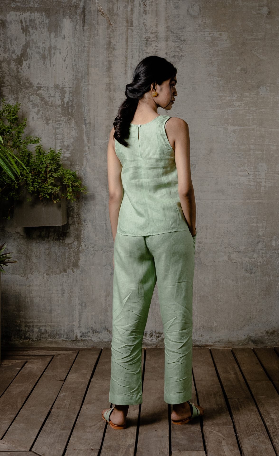 Candice- Linen panel top - Pista