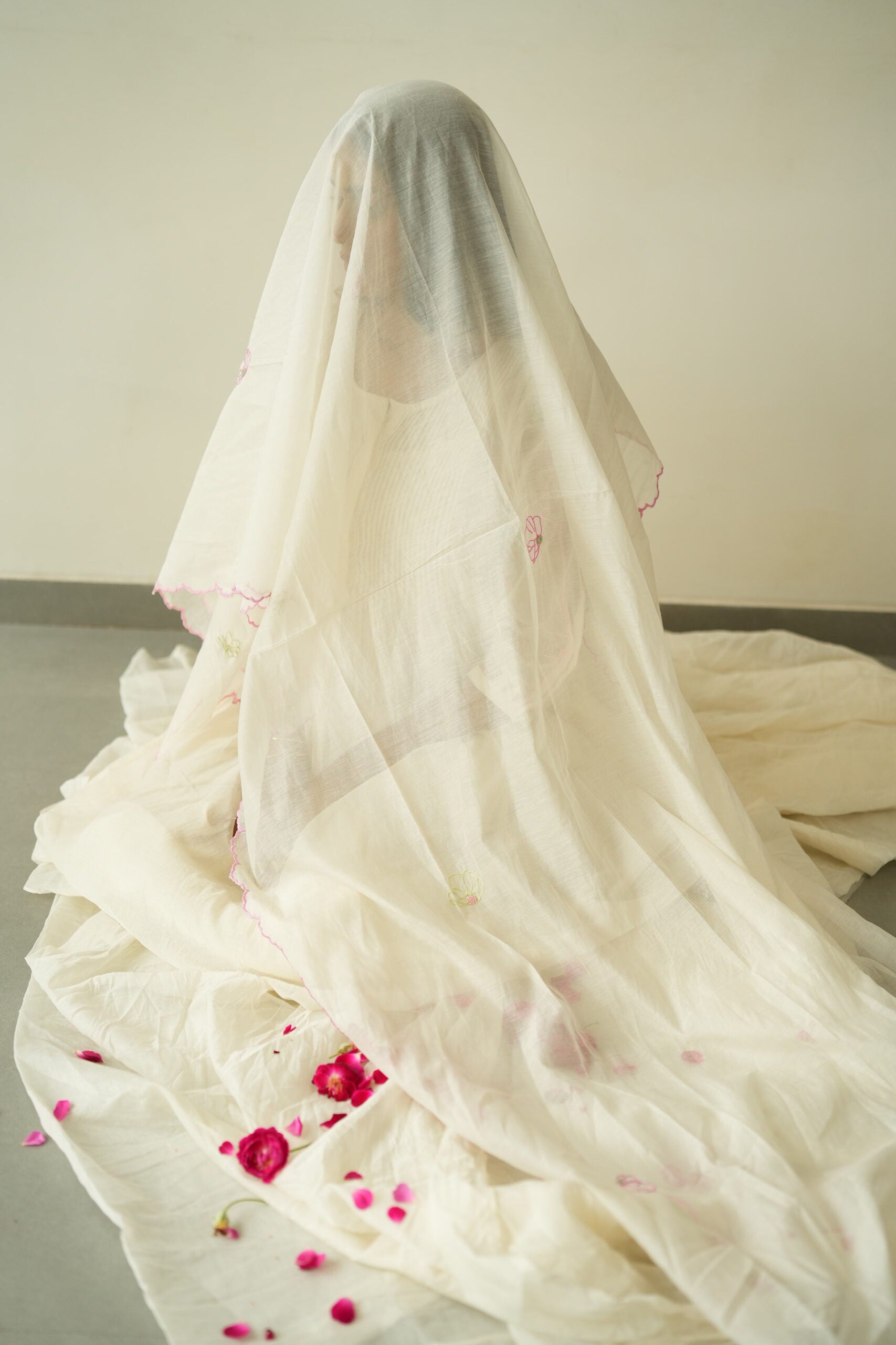 Chanderi Dupatta- Ivory White