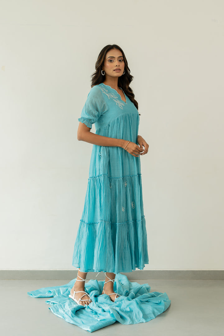Chanderi-Meadow-Dress-Caribbean-Blue-