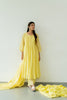 Chanderi Pintuck Kurta and Pant Set- Lemon Yellow