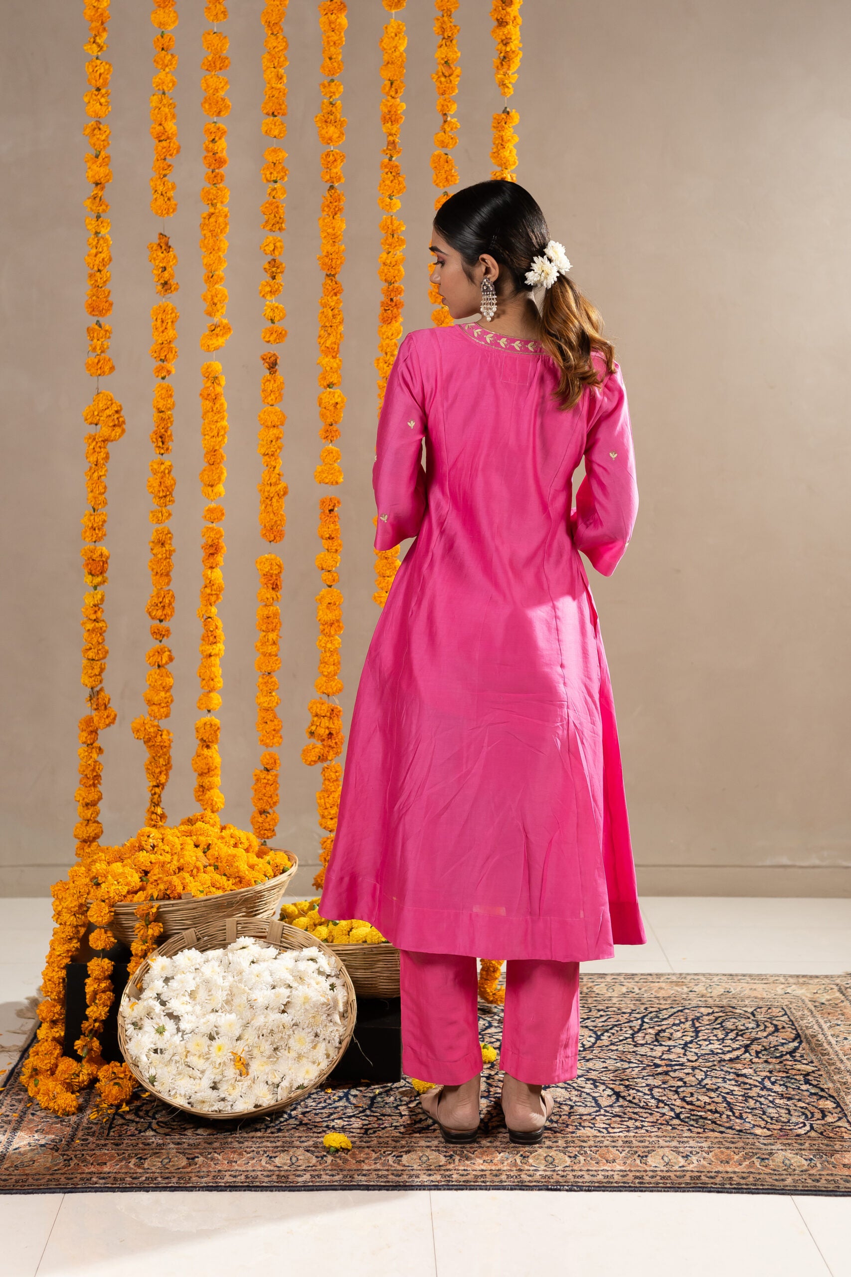 Sadabahar Kurta With Pants - Pink