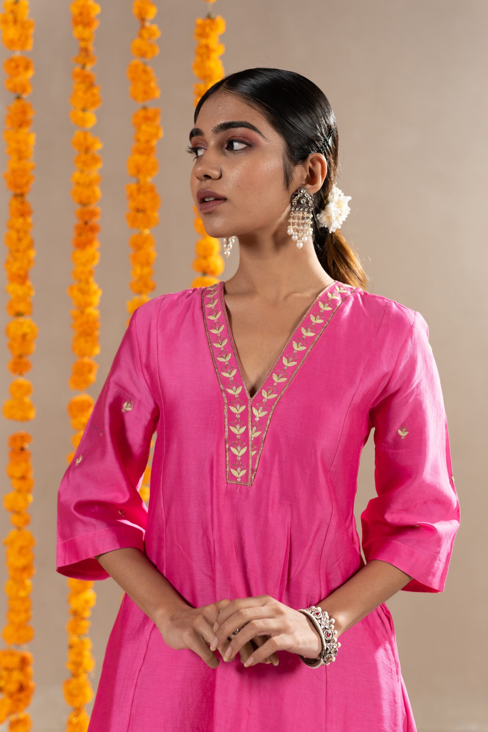 Sadabahar Kurta With Pants - Pink