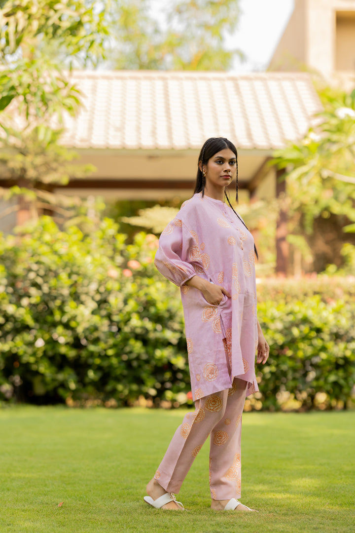 Linen Pant- Pink Floral