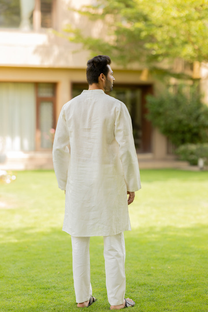 Linen Ivory Calm – Pure Linen Kurta for Men