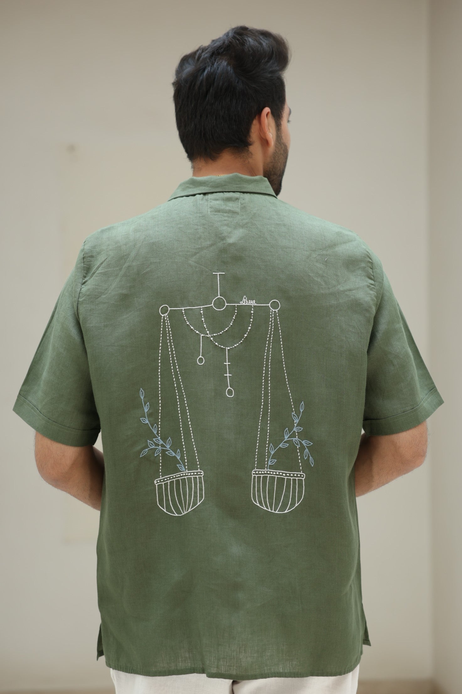 Libra Linen Shirt - Olive Green