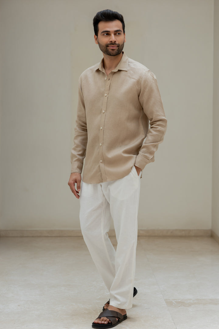 Linen Men Shirt - Bamboo