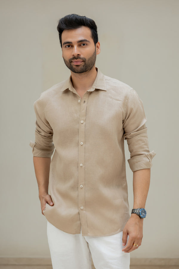 Linen Men Shirt - Bamboo