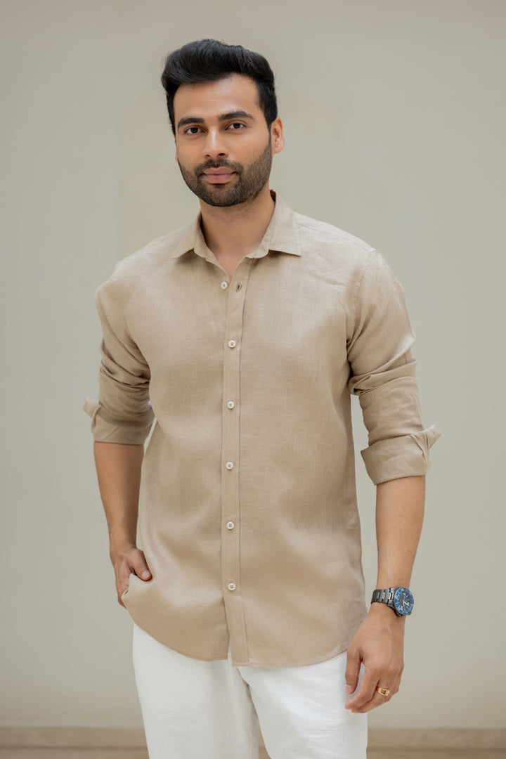 Linen Men Shirt - Bamboo