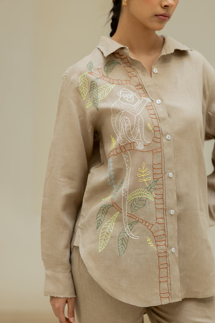 Linen Sandra Shirt - Bamboo