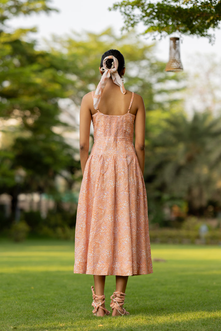 Linen Genda Phool Bralette Dress