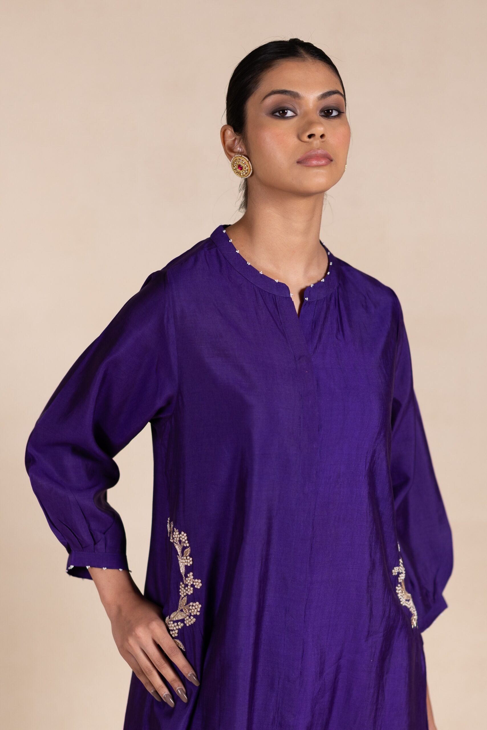 Madhurima Silk Kurta Set - Purple