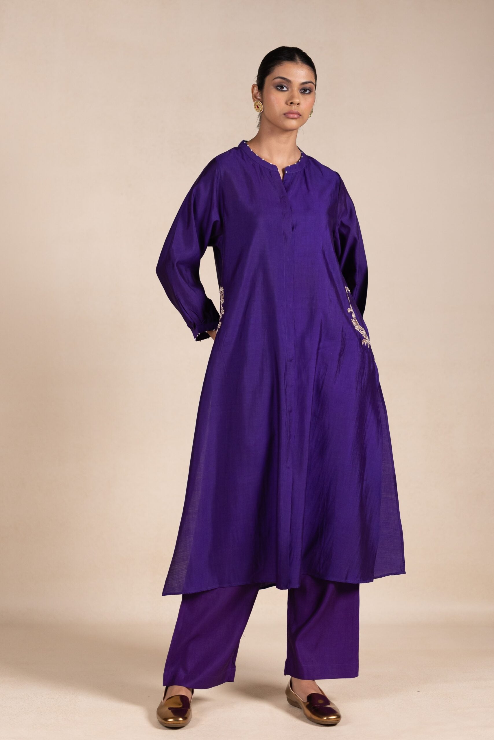 Madhurima Silk Kurta Set - Purple