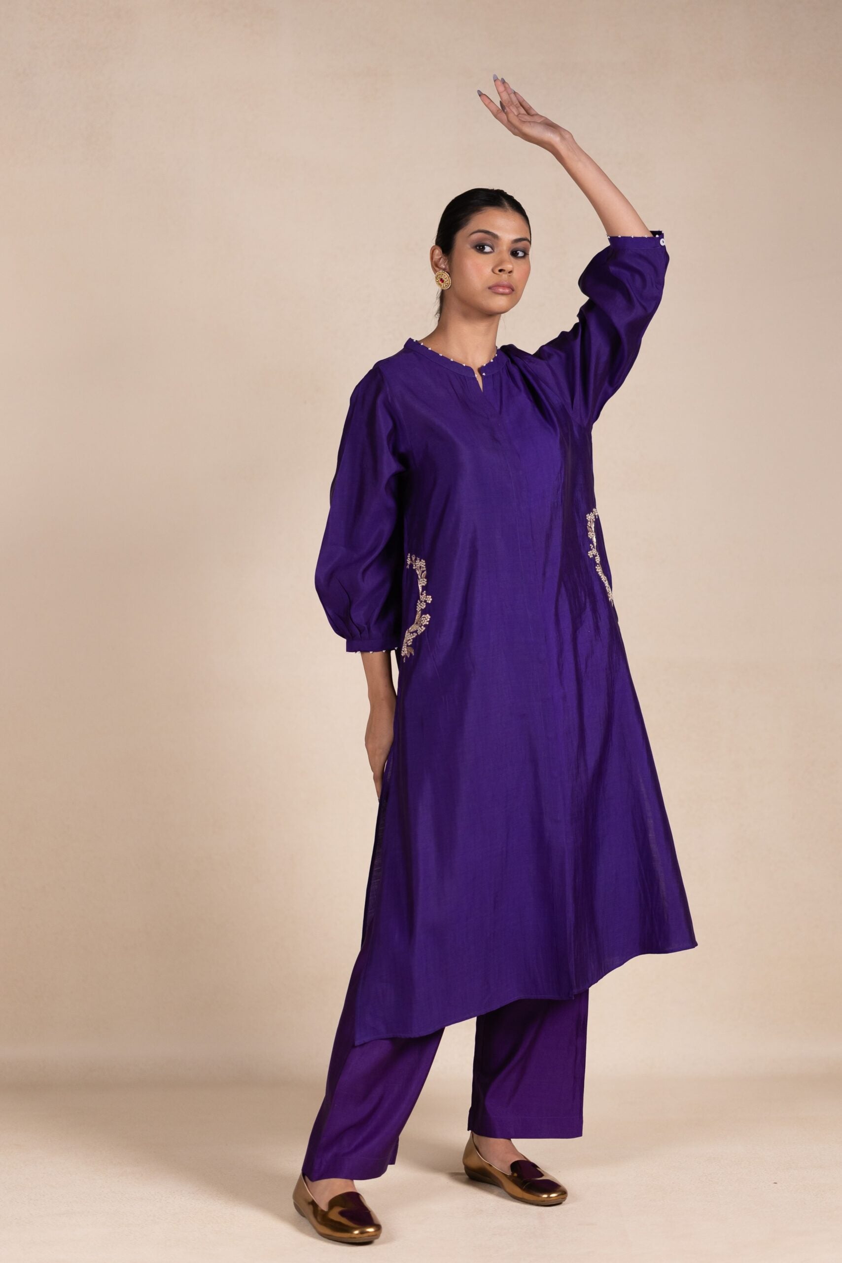 Madhurima Silk Kurta Set - Purple