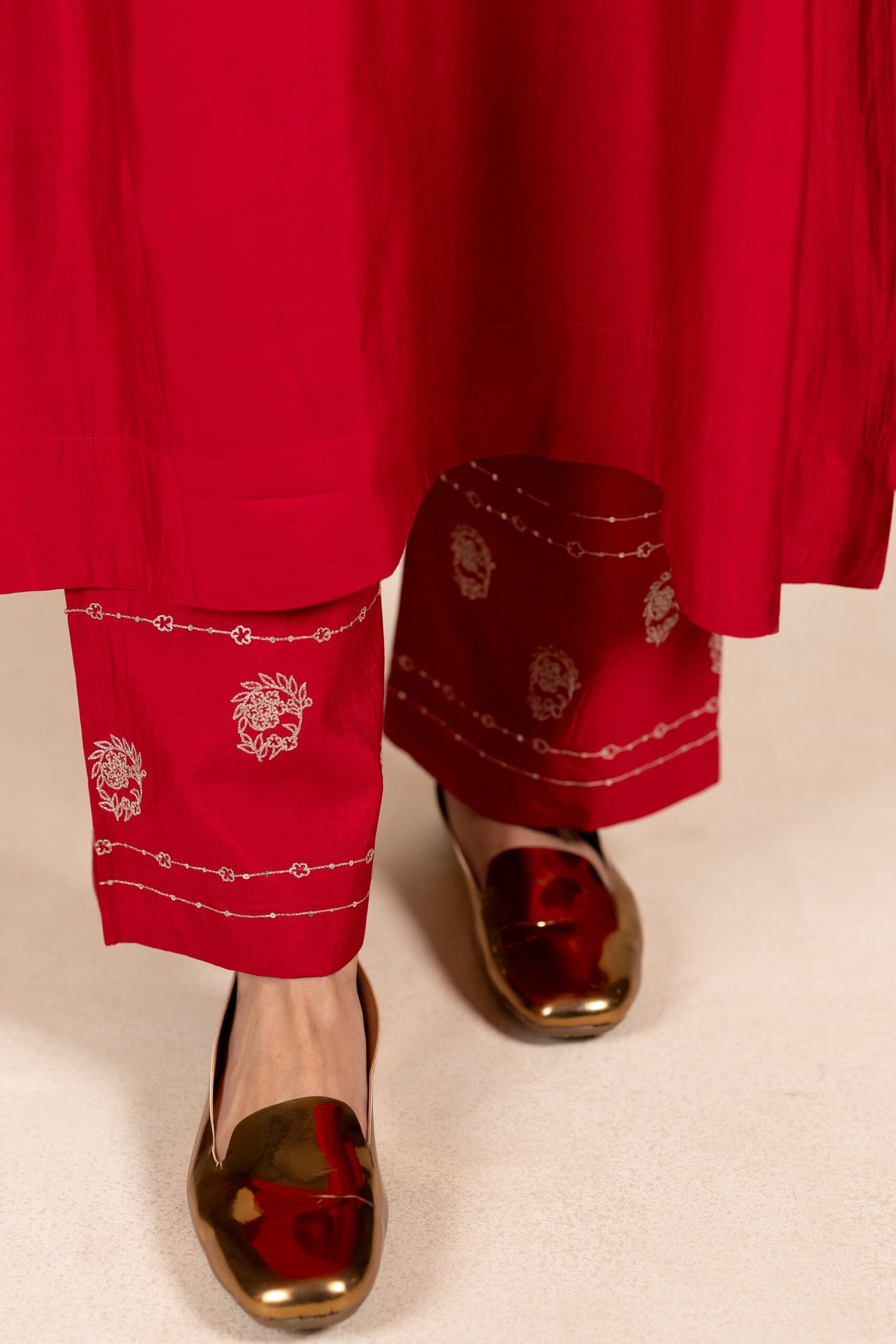 Rajrani Silk Kurta Set - Red